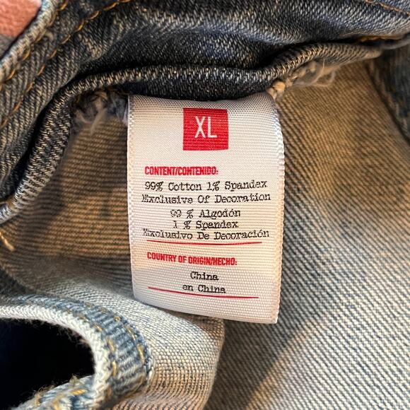 Target Pride Denim Rainbow Overalls Shortalls Womens XL High Waist Stretch Queen - Picture 5 of 6